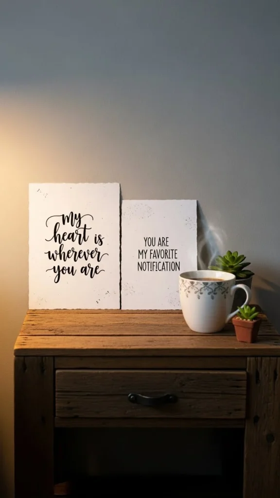 Framed Love Quotes on the Nightstand