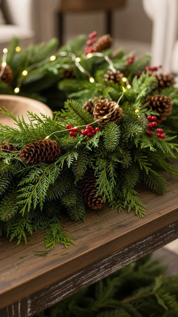Fresh Garland Runner Across the Table