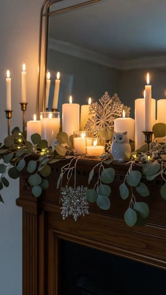 Frosted Eucalyptus Mantel