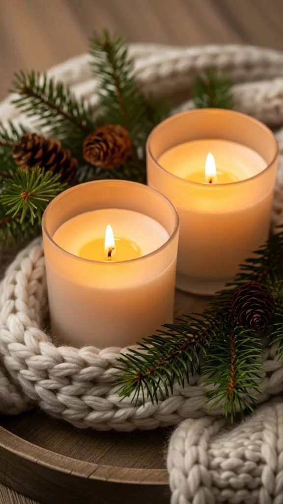 Frosted Glass Candle Cluster