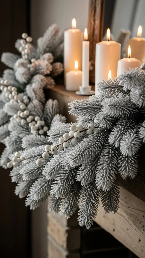 Frosted Pine Garland for a Soft Winter Look