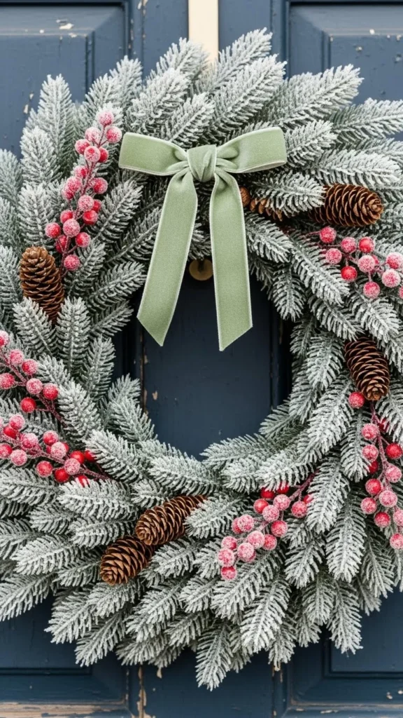 Frosted Wreath with Natural Elements