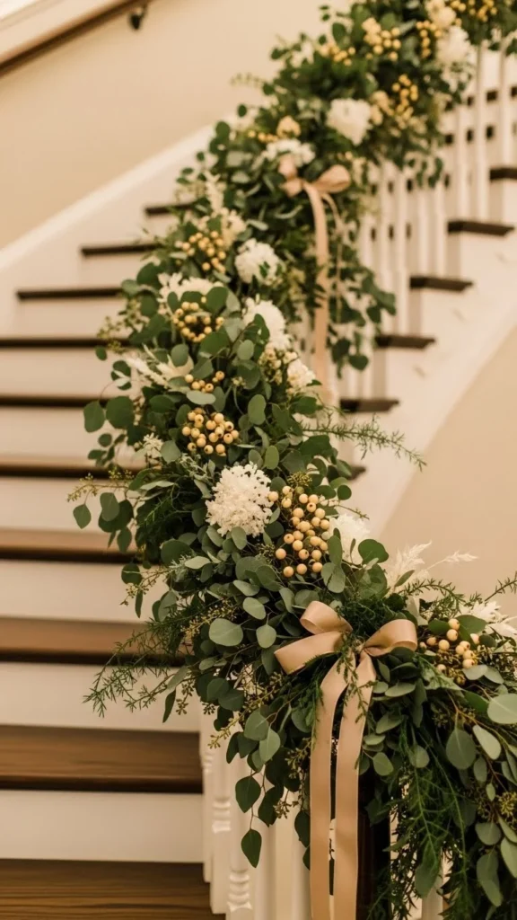 Garland with Eucalyptus and Soft Neutral Tones