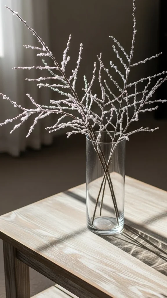 Glass Vase With Winter Branches