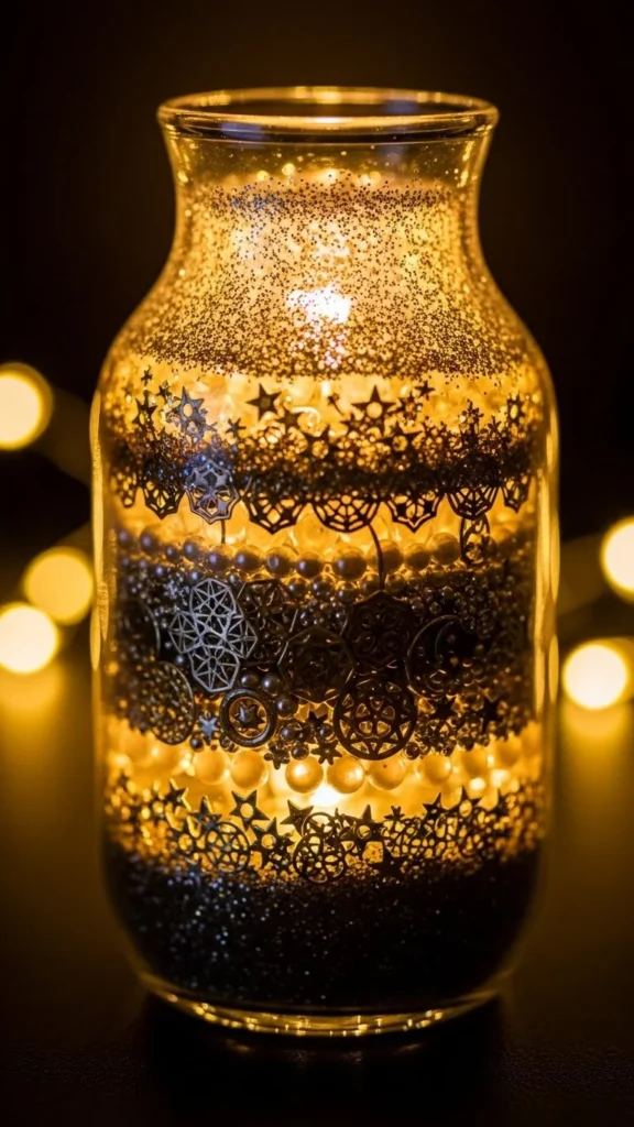 Glitter-Layered Vase Fillers