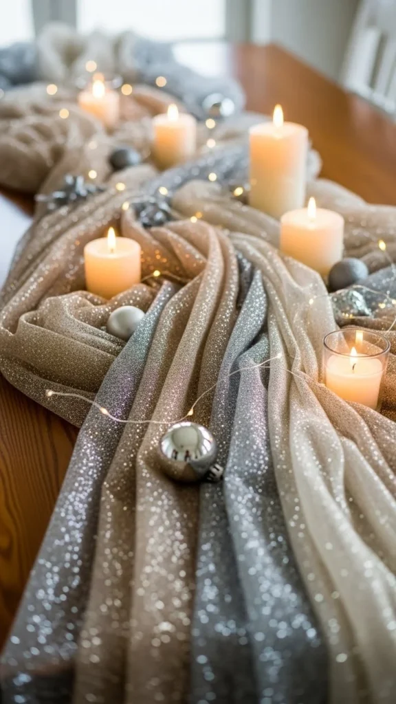 Glitter Tulle Layered Runner