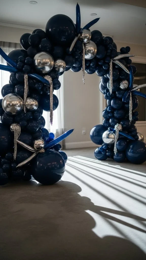 Glittery Midnight Blue Arch