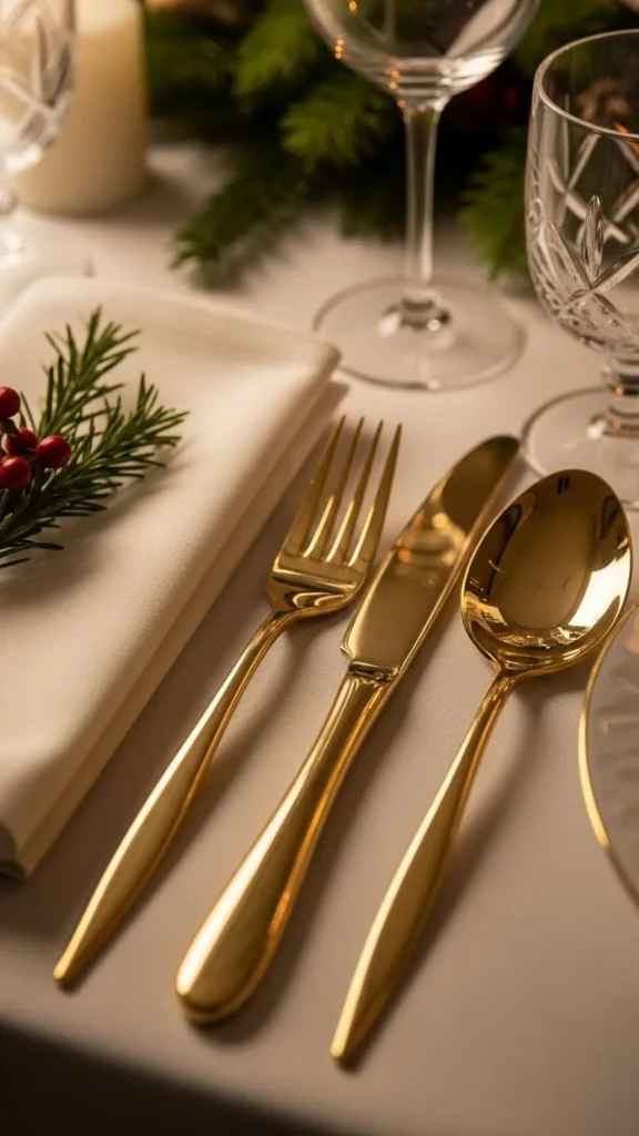Gold Flatware for a Warm Holiday Touch