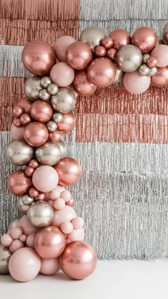 Gold Fringe & Balloon Arch Combo