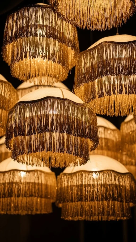 Gold Fringe Hanging Clouds