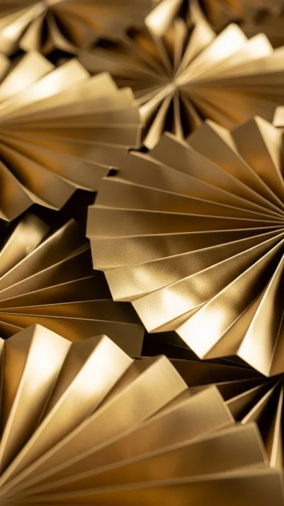Gold Paper Fan Wall