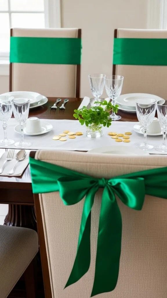 Green Ribbon Chair Decor