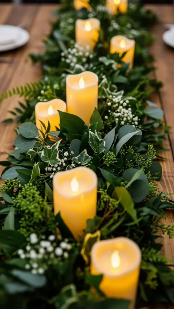 Greenery Garland With Warm Glow