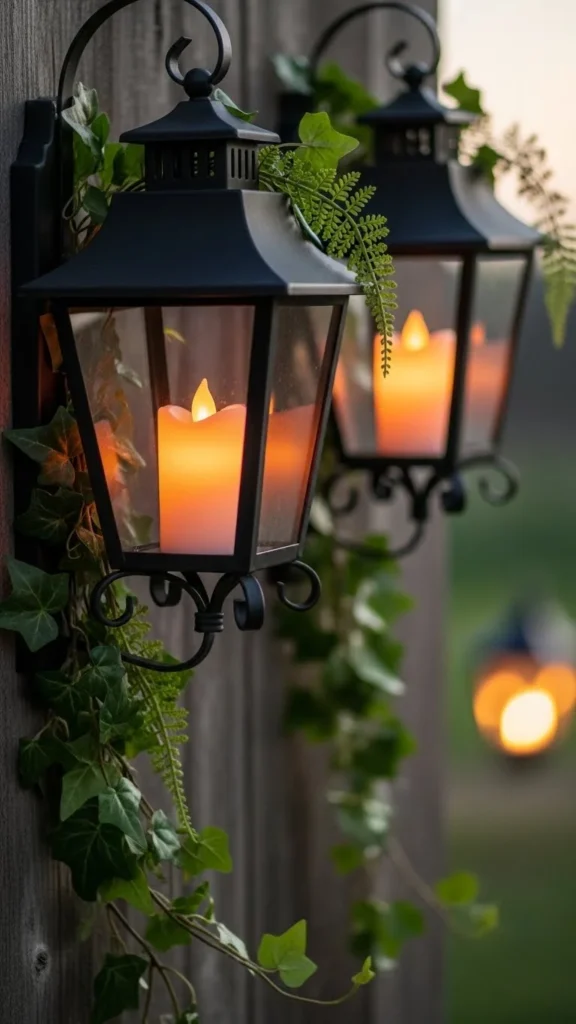 Hanging Candle-Style LED Wall Lanterns