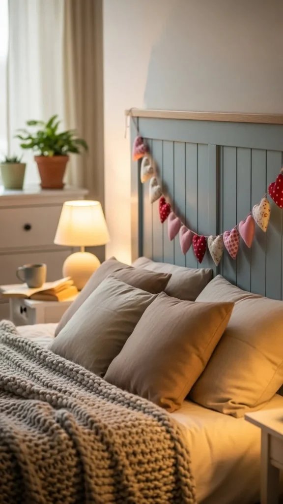 Heart Garland Across the Headboard
