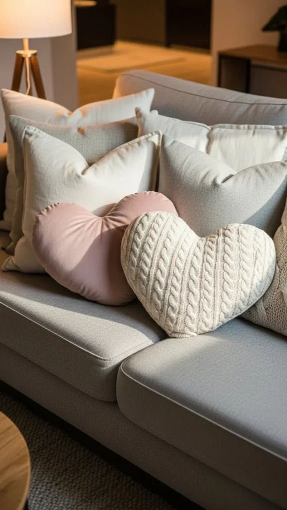 Heart-Shaped Pillow Accents