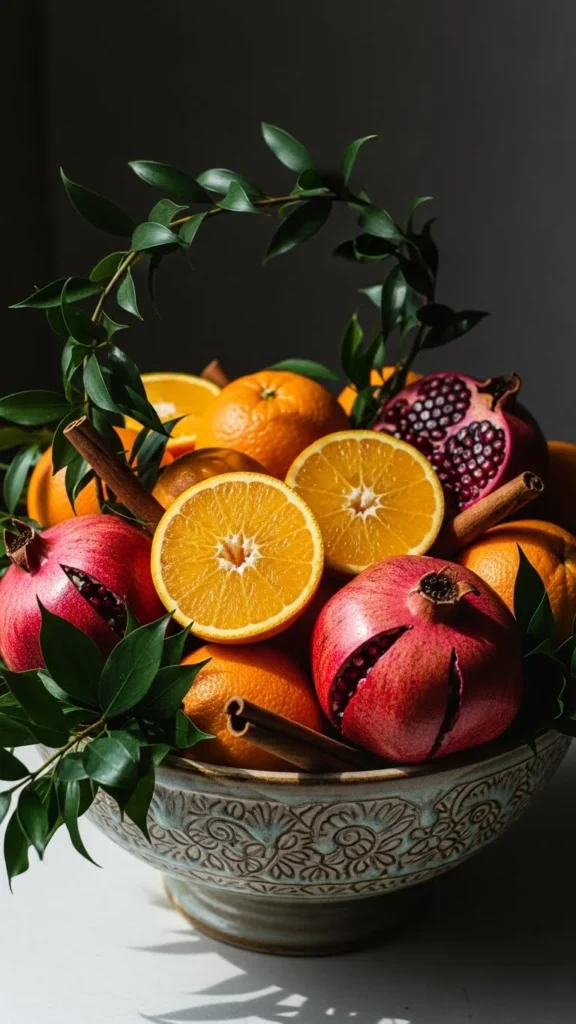 Holiday Fruit Bowl Display