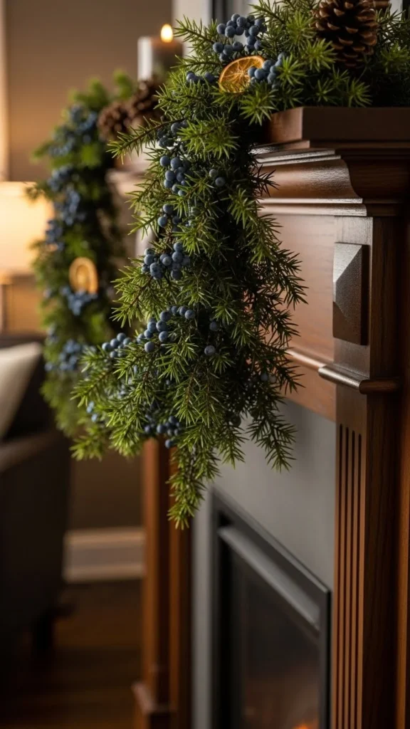 Juniper Garland with Blue Berries