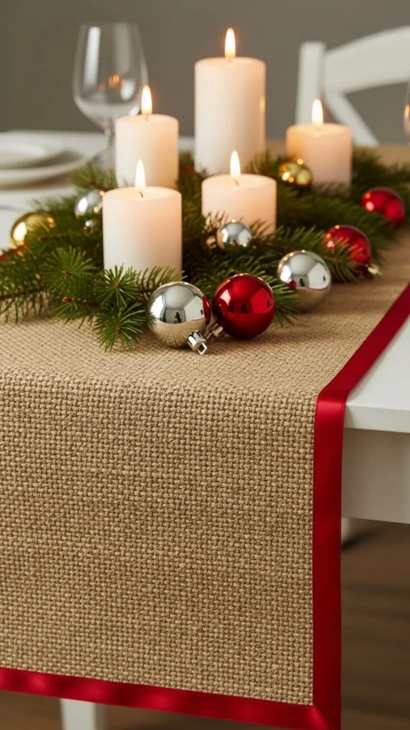 Jute Runner With Ribbon Edges