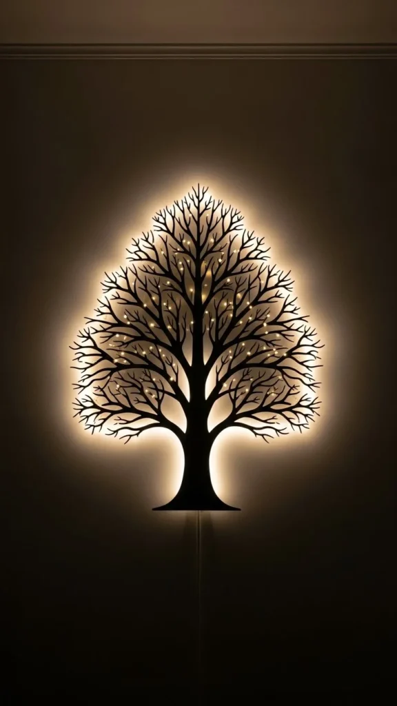 LED Backlit Winter Silhouette Art
