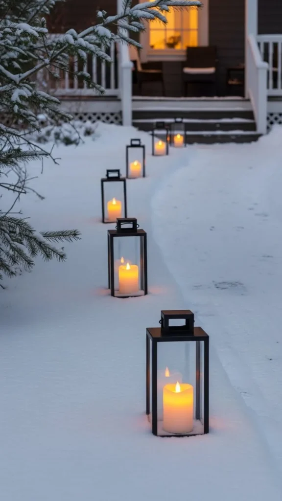 Lanterns with Warm LED Pillars