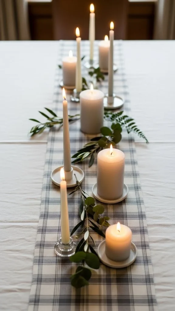 Linen-and-Plaid Layered Runner