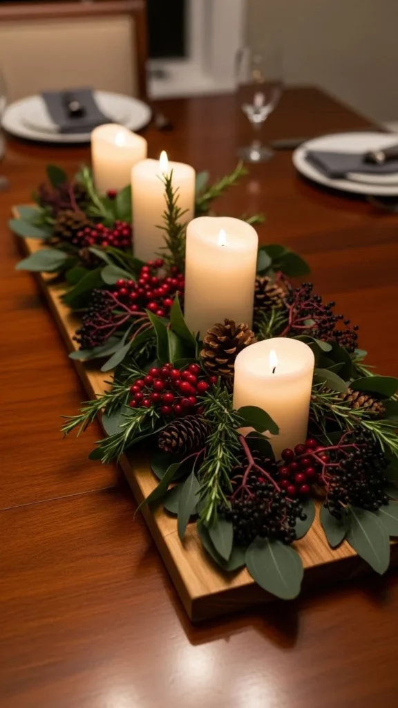 Long Wooden Board Centerpiece