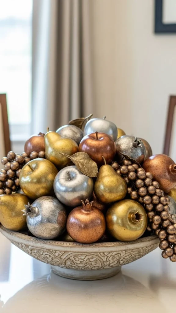 Metallic Fruit Bowl