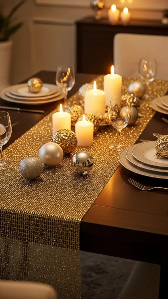 Metallic Gold Mesh Runner