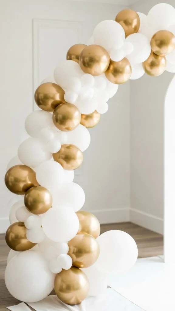 Minimal White & Gold New Year Arch