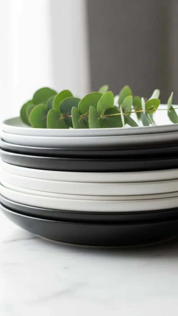 Minimalist Black-and-White Plates