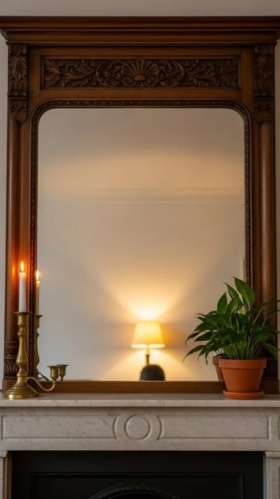 Mirror-Focused Mantel Styling