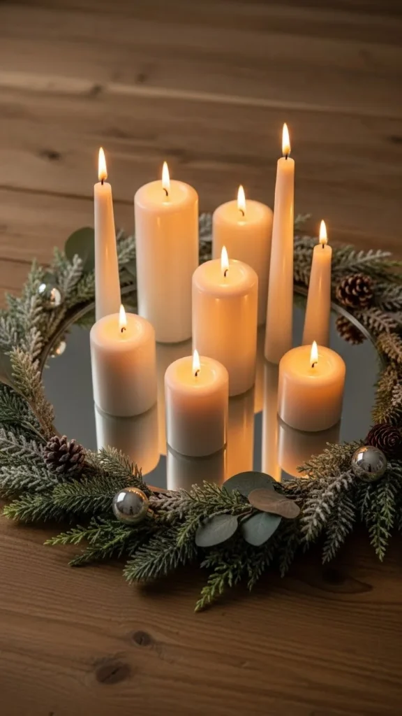 Mirror Tray Candle Reflection