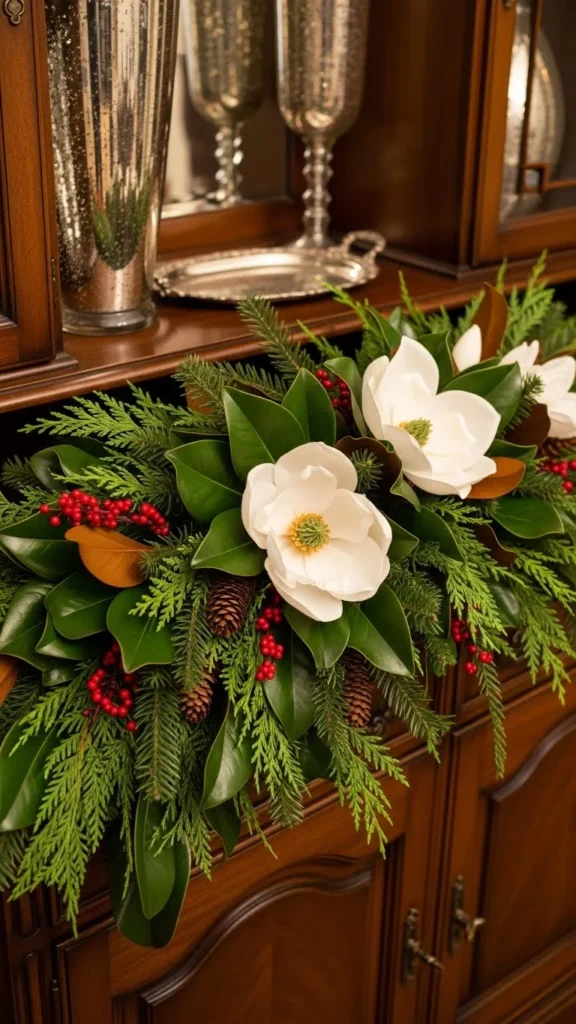 Mixed Evergreen and Magnolia Garland