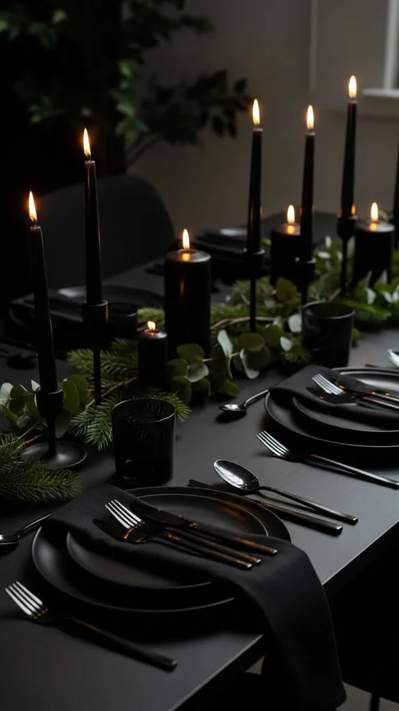 Monochrome Black Table Setting