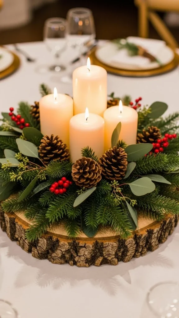 Natural Wood Slice Display