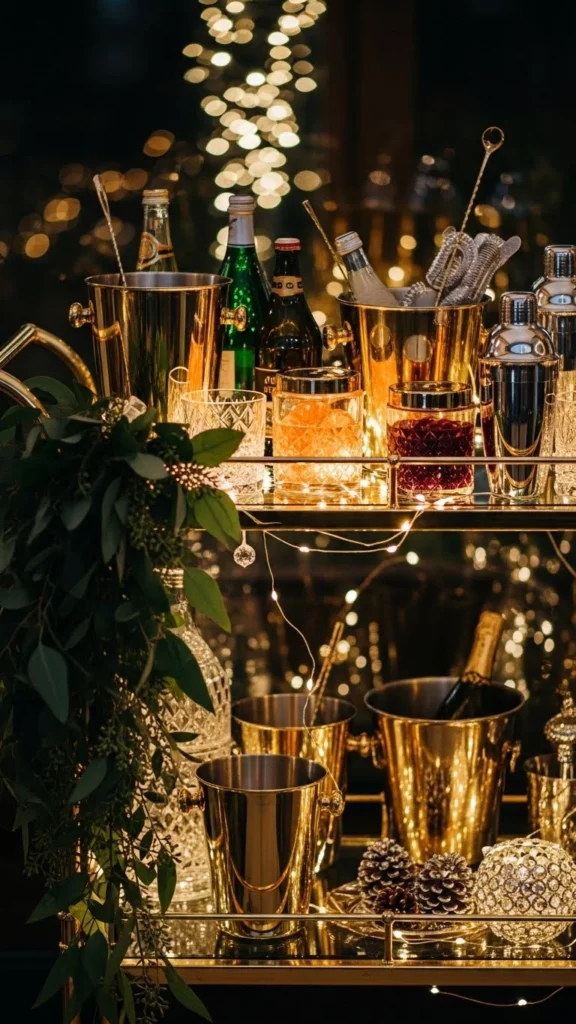 New Year Bar Cart Decor