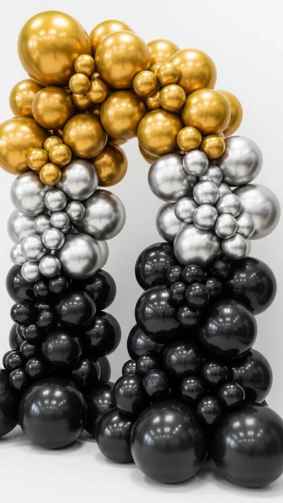 New Year Metallic Ombre Arch