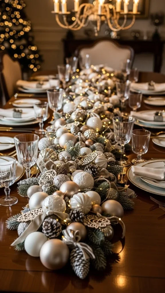 Ornament Garland Along the Table