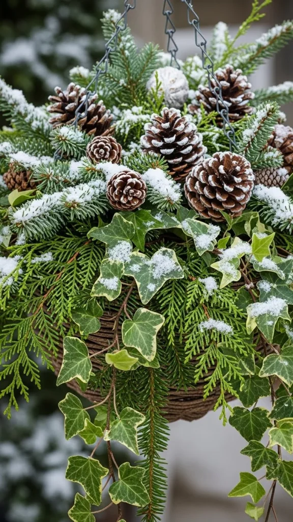 Outdoor Hanging Winter Baskets