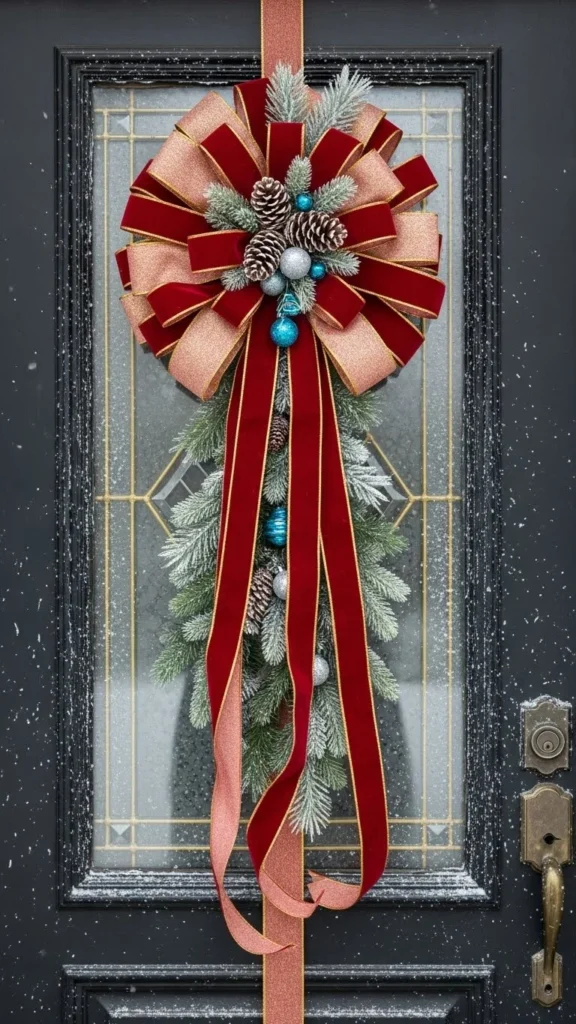 Oversized Outdoor Bow on the Door