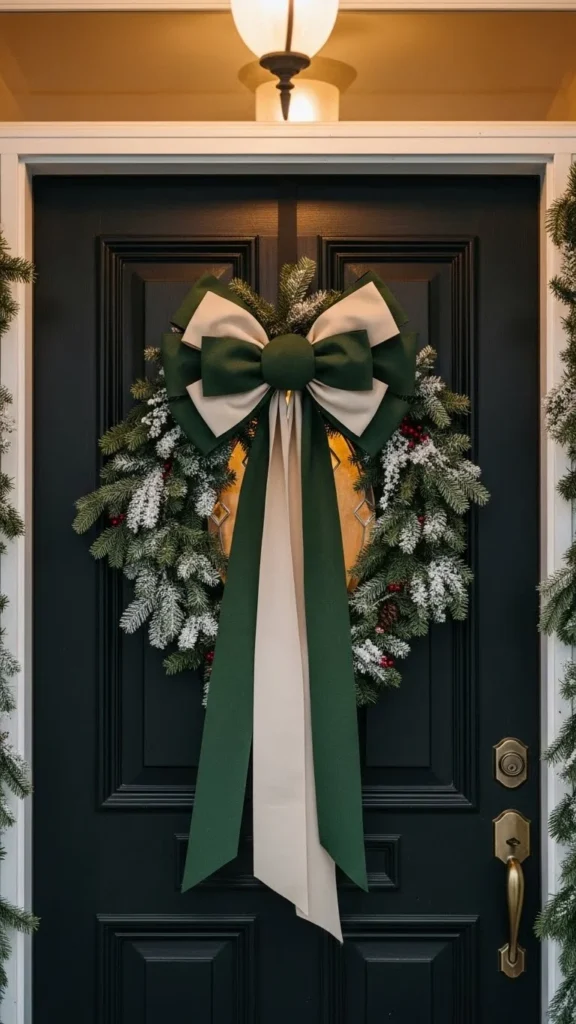 Oversized Winter Bow on the Door
