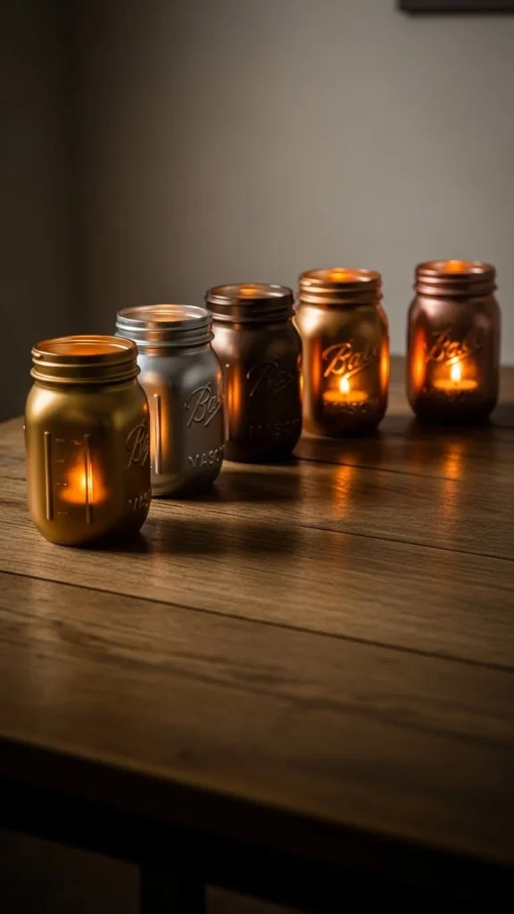 Painted Mason Jar Lanterns