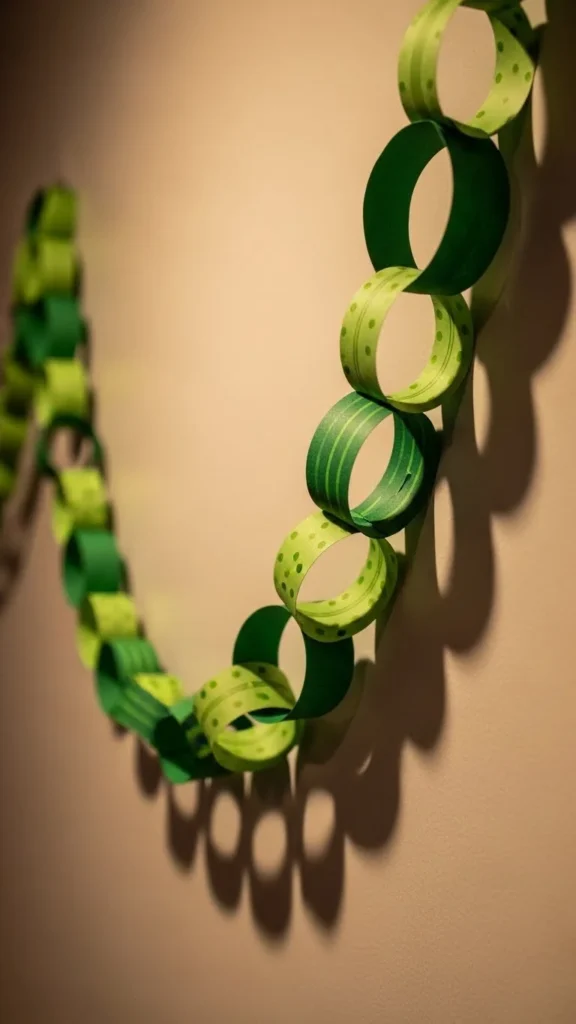 Paper Chain Garland in Green Shades