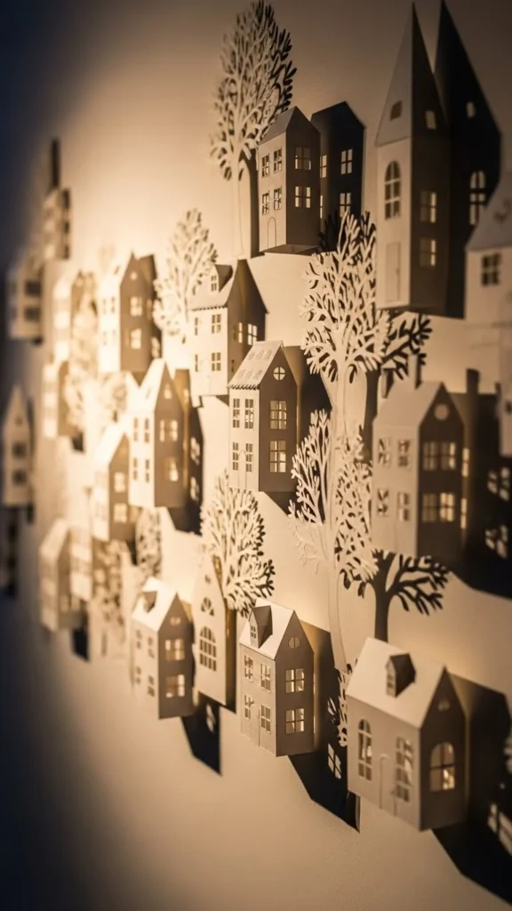 Paper Village Wall Scene