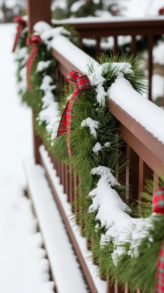 Pine Garland Along Railings