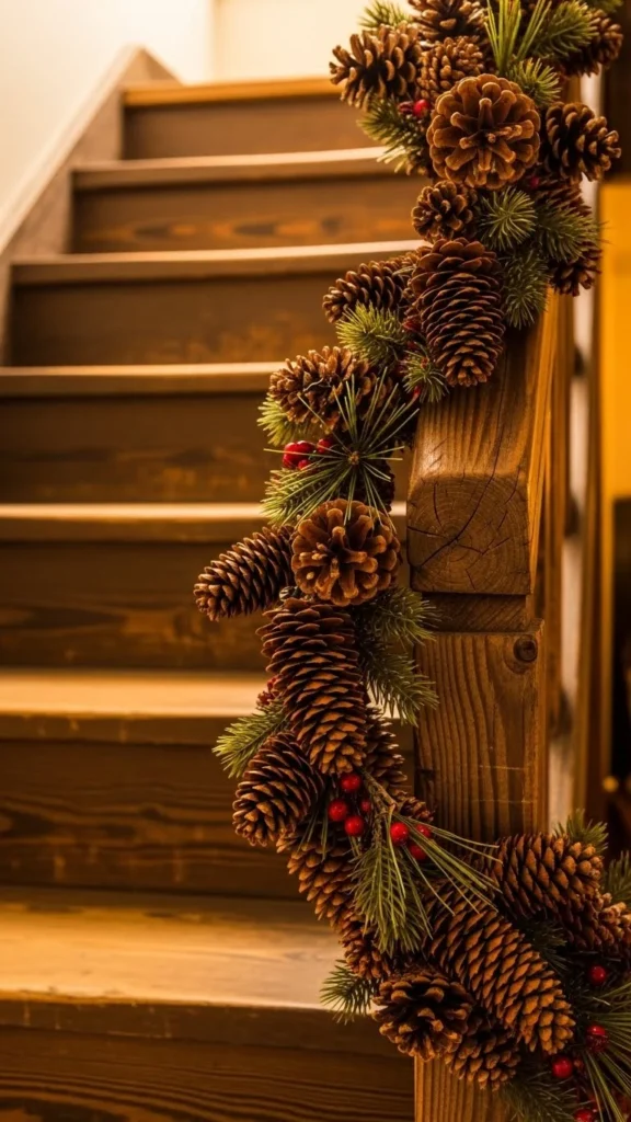 Pinecone Garland with Rustic Texture
