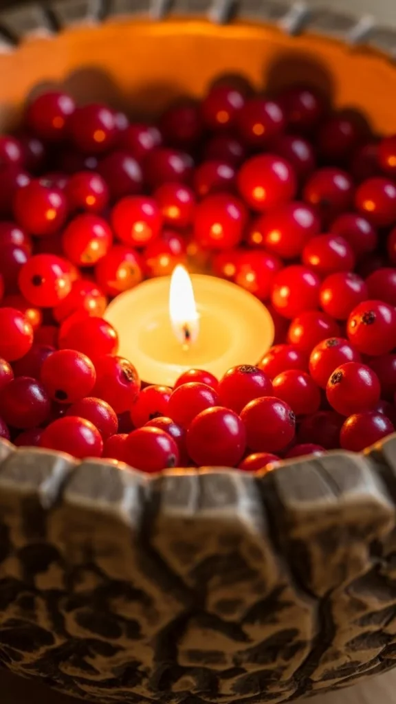 Red Berry Candle Bowl
