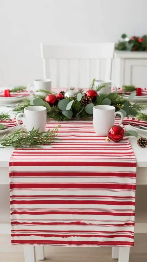 Red and White Striped Runner