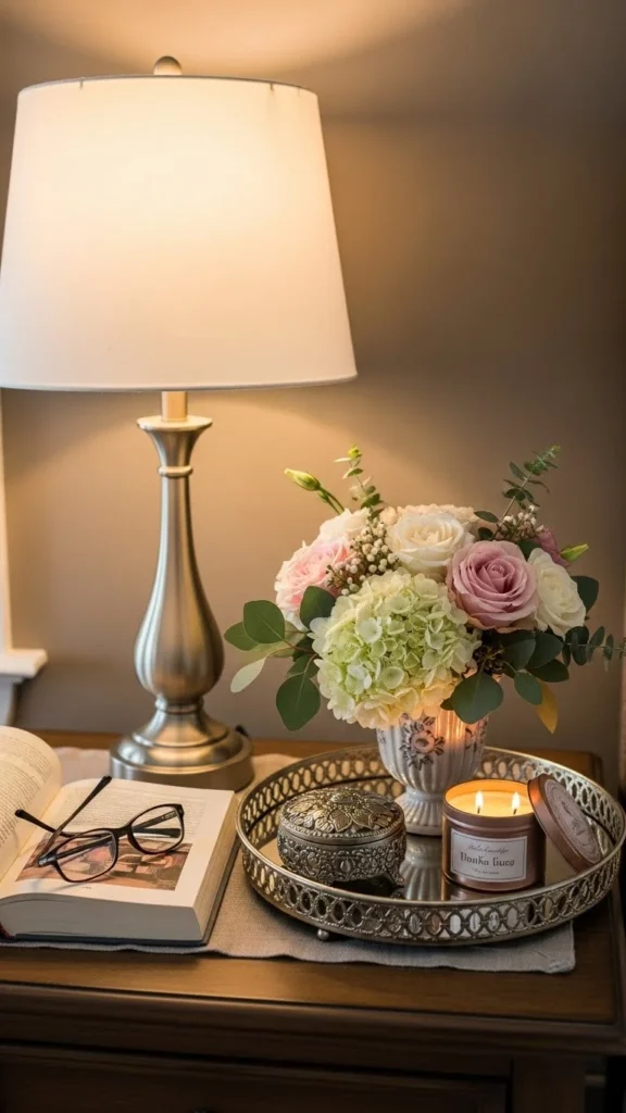 Romantic Bedside Table Styling